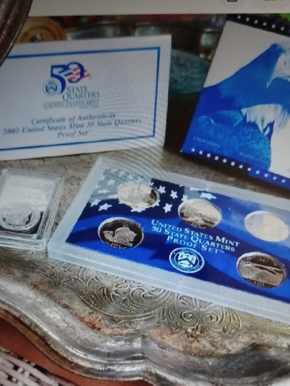 U.S.50 State Quarters Proof Set+Silver Bar Ounce